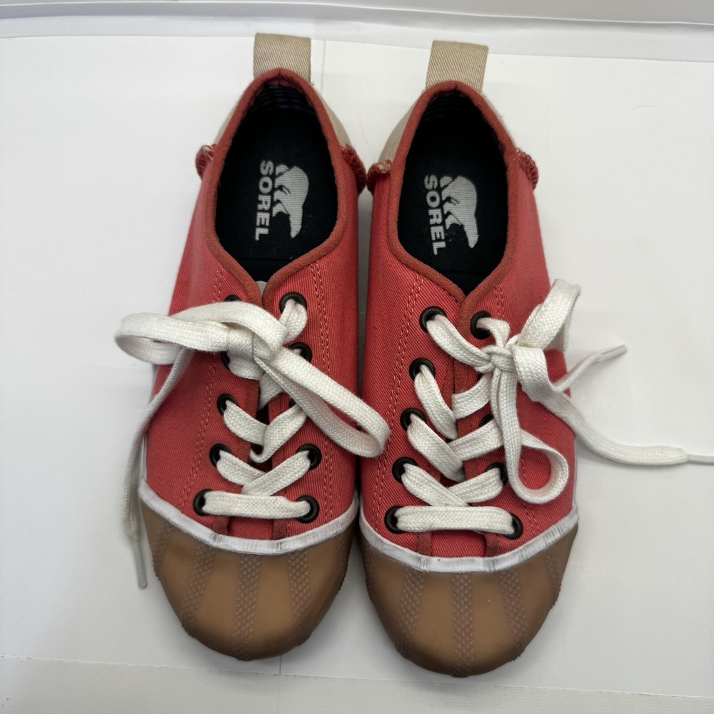Sorel Sentry Shell Toe Sneakers Canvas Shoes Coral Women's Size 5 M